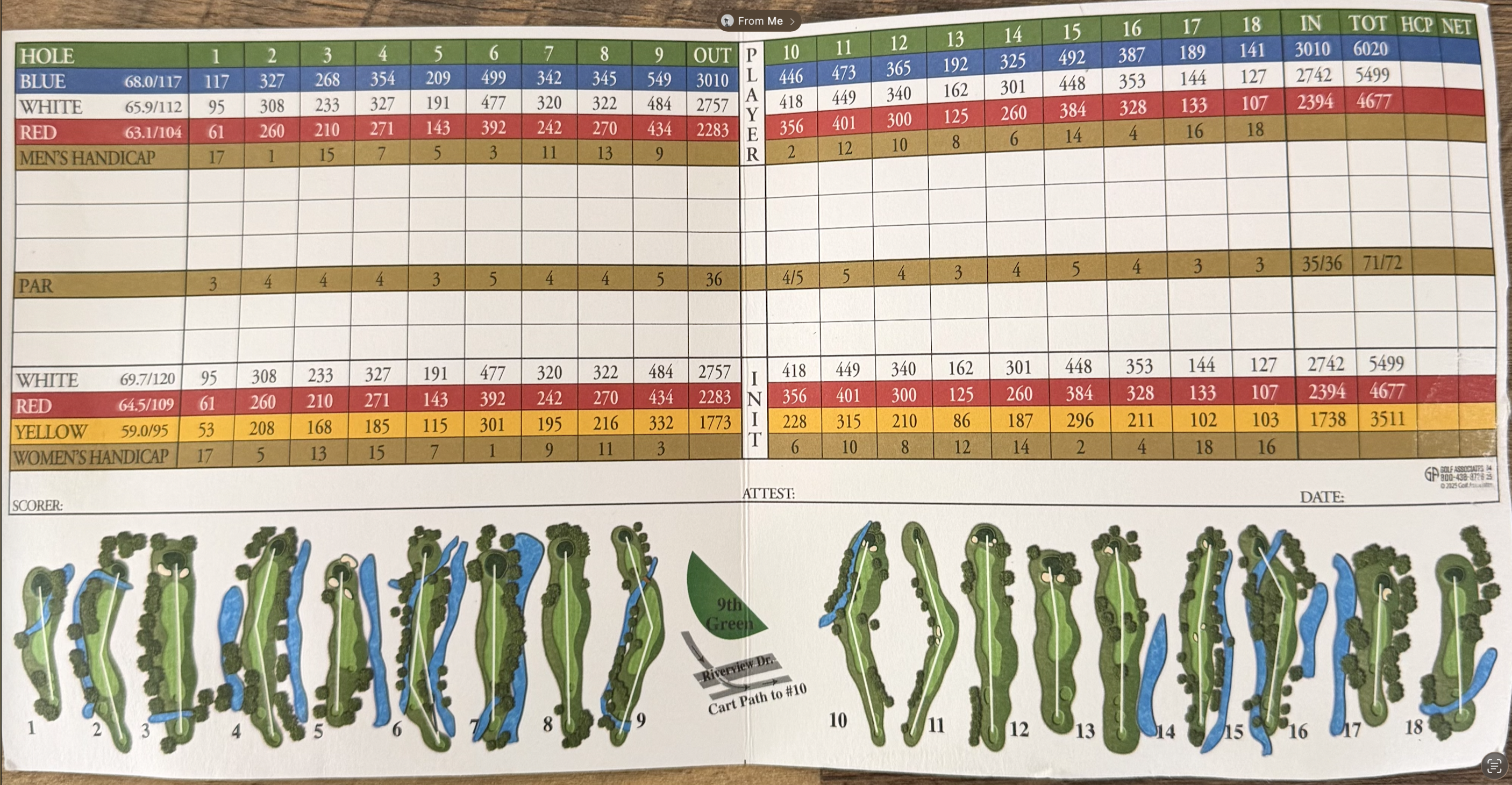Carson Valley Golf CLub course map